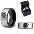 thumbnail image 4 of Tungsten Patriots Patriot Flag America Band Ring 8mm Men Women Comfort Fit Brushed Gray Flat Cut Black Polished, 4 of 4