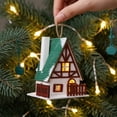 thumbnail image 3 of QuickGo Christmas Village House Decoration, Light Up Winter Snow Scene Mini House Figurine, Rustic Holiday Tabletop Ornament for Xmas Home Decor, 3 of 4