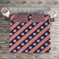 thumbnail image 3 of Ambesonne Prehistoric Country Quilted Bedspread Set 3 Pcs, Patriot Star, Queen Size, Navy Coral Cream, 3 of 3