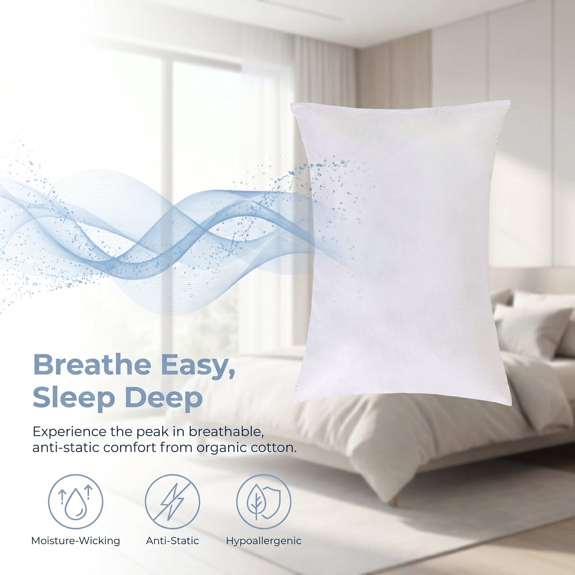 Unique Bargains 4Pcs Breathable Hypoallergenic Polyester Pillow Protectors White 20" x 24"