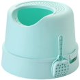 thumbnail image 1 of Litière d'Entrée Supérieure pour Chat avec Litière pour Chat Base de Toilette Multifonctionnelle Anti-Éclaboussures Plateau Rond Amovible PP Matériel Litière Automatique pour Chat (Couleur, Verte), 1 of 6