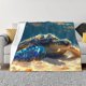 thumbnail image 1 of Fotbe Sunshine Underwater Sand Turtle Manta de Franela con Estampado, Manta Ultrasuave para Cama, Sofá, Auto, Hipoalergénica y Antibolitas-50"x40", 1 of 6