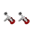 thumbnail image 1 of Guitarra Cufflinks para hombre, diseño de instrumento musical, color rojo, 1 of 2
