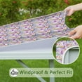 thumbnail image 6 of Purple Cartoon Unicorn Rainbow Pattern Square Fitted Tablecloth with Elastic Edge,Square Table Cover,Washable Elastic Table Cover for Home Kitchen Party Decor 36"x36", 6 of 6