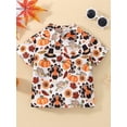 thumbnail image 2 of Douhoow Kid Boys Shirt Short Sleeve Turn Down Collar Pumpkin Santa Claus Print Tops, 2 of 9