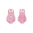 thumbnail image 2 of BemeyourBBs Newborn Baby Girl Summer Clothes Duck Outfit Bubble Romper Overalls Duck Print Sleeveless Suspender Jumpsuit Bodysuit Playsuit, 2 of 9