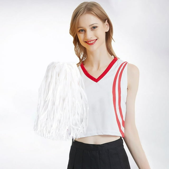 Éventail à Main en Forme de Fleur pour Événements et Fêtes, Bandes Colorées pour Pom-Pom Girls, Pack Double, Poignée Décorative Haute Densité pour Performance et Activités Sportives 2 Pcs