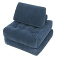 thumbnail image 6 of Leumius Folding Sofa Bed,Corduroy Fabric Convertible Sleeper Sofa Chair with Back Support and Pillow,Boneless Foldable Mattress Futon Chair Bed Floor Sofa for Living Room Bedroom,Blue, 6 of 11