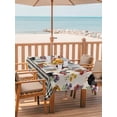 thumbnail image 2 of Outdoor Tablecloth with Umbrella Hole for Patio/Picnic/Party/Camping, Farmhouse Rooster Waterproof Table Cloth Rectangle Table Cover Washable, Vintage Watercolor Flowers Black Plaid (60"x 84"), 2 of 8
