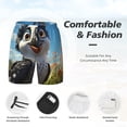 thumbnail image 6 of Picia Joyful Animated Bird pattern Mens Swim Trunks with Compression Liner Stretch Beach Shorts Quick Dry with Zipper Pockets No-Chafing Board Shorts-Large, 6 of 9
