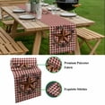 thumbnail image 5 of Star Plaid Table Runner - 120 Inch Long, Kitchen Dining Table Runner Dresser Scarves, Vintage American Country Berry Red Brown Farmhouse Decor for Coffee Tables Wedding Party Banquet, 5 of 8