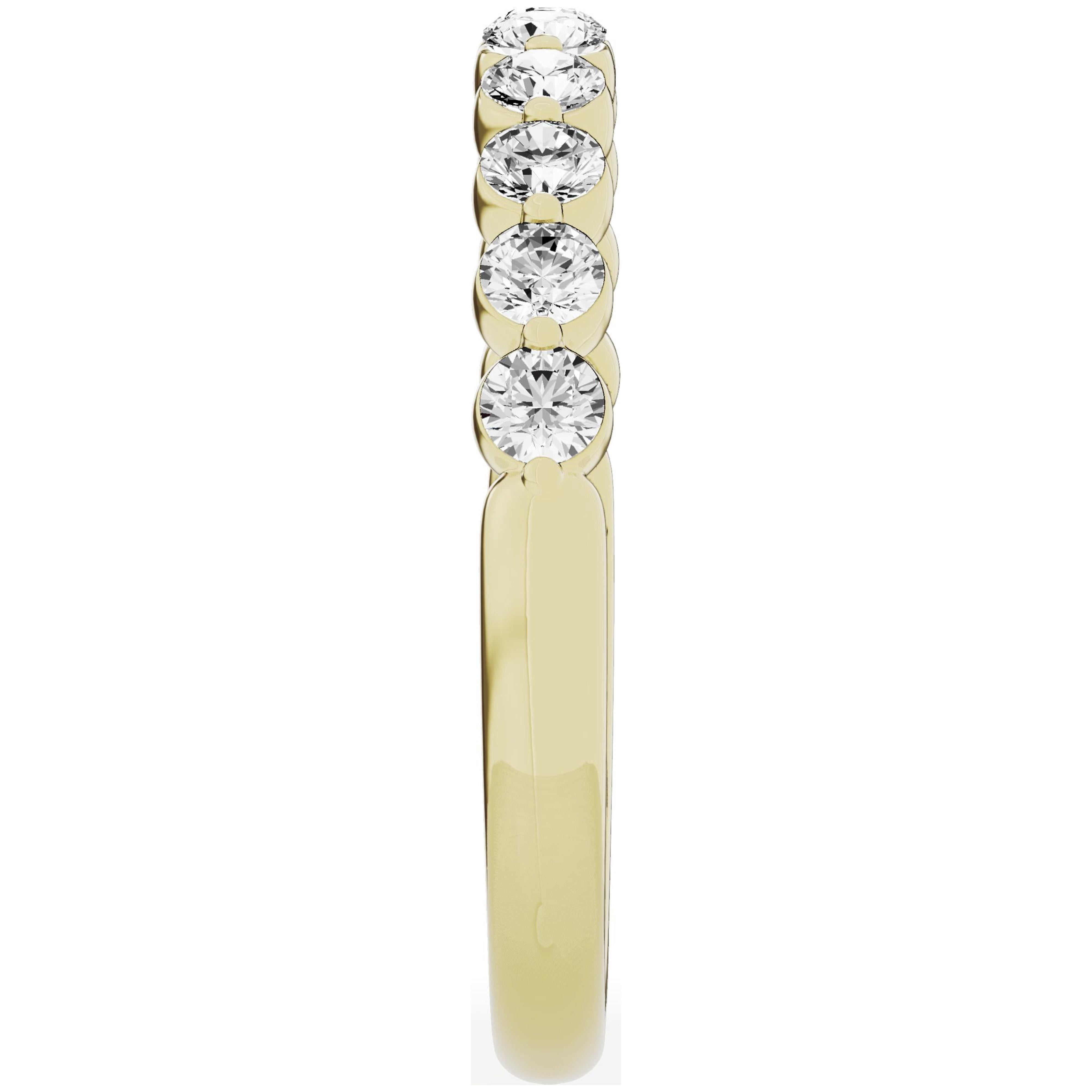 Unique Moments 1/2ct Diamond Stackable Wedding Ring Band 10K Yellow Gold for Women