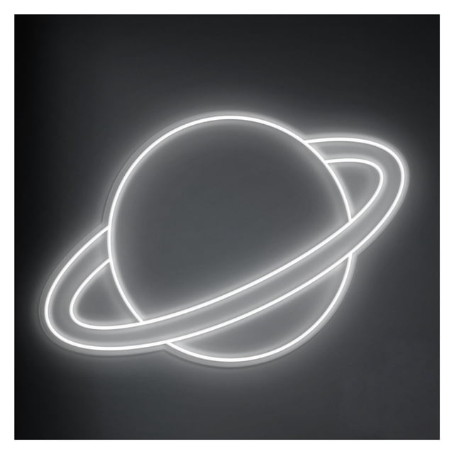 Letrero De Neón Planeta Con Diseño Minimalista, Ideal Para Decoración Paredes Del Hogar, Brillo Ajustable, 38cm
