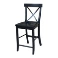 thumbnail image 1 of International Concepts Tabouret X-back 24 Pouces en Noir, 1 of 9
