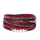 thumbnail image 2 of Pulsera de Cuero Punk para Mujeres Y Hombres, Pulsera de Regalo , rojo rojo perla, 2 of 8