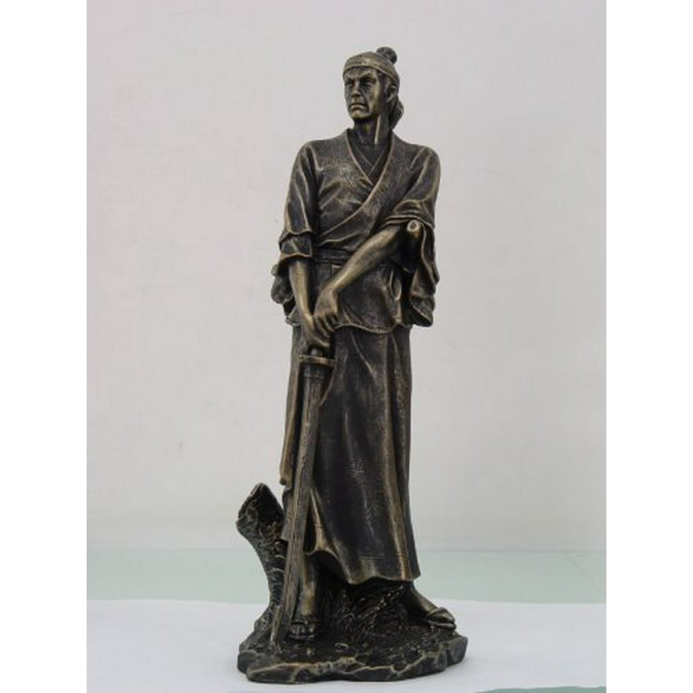 14 Inch Standing Japanese Samurai Warrior Resin Statue Figurine