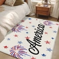 thumbnail image 4 of 3'x5' Area Rugs, American Independence Day Indoor Outdoor Area Rug for Living Room Bedroom, Retro Fireworks Stars Washable Bathroom Rugs Kitchen Floor Carpet Mats Home Decor Aesthetic, 4 of 8