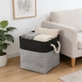 thumbnail image 4 of Leodye 1PCS Fabric Storage Cubes Basket Foldable Bin with Carry Handles for Toys Shelves and Closets Organizing -12x12x12in, 4 of 6