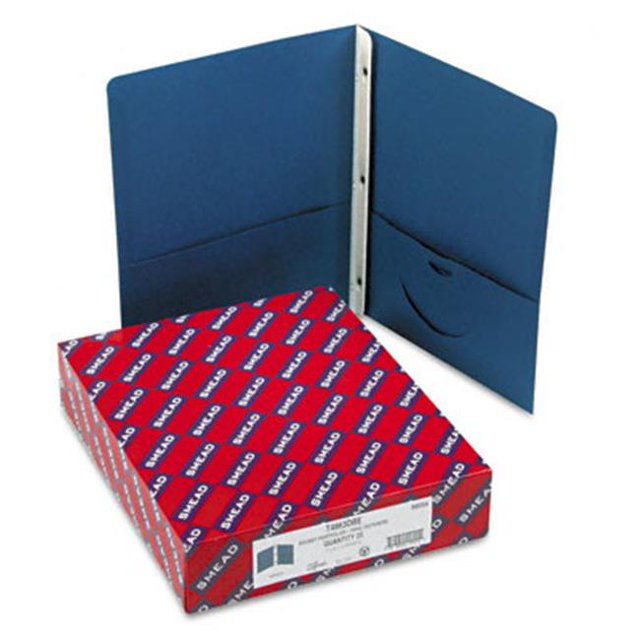 Smead Two-Pocket Portfolio Tang Clip Letter 1/2 Capacity Dark Blue 25 per Box