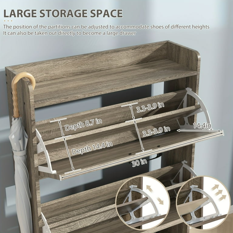 24 Pair Shoe Storage Cabinet