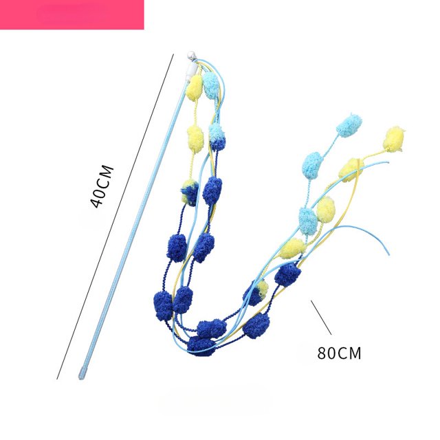 Cat Teaser Wands Three-section Telescopic Fishing Pole Wand Kitten Funny Catcher Teaser Stick Rod Interactive Stick Teaser Toys