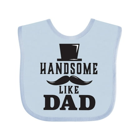 

Inktastic Handsome Like Dad with Top and Mustache Gift Baby Boy Bib