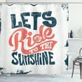 thumbnail image 1 of Ambesonne Motorcycle Shower Curtain, Lets Ride Words, 69"Wx84"L, Dark Petrol Blue Coral, 1 of 3