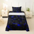 thumbnail image 2 of Castle Fairy Futuristic Cubic Grid Twin Sheets 3pcs,Minimalist Neon Geometric Bedding,Black Royal Blue,1 Flat Sheet, 1 Fitted Sheet and 1 Pillowcase, 2 of 7