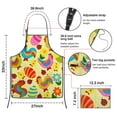 thumbnail image 3 of Yellow Chicken Colorful Rooster Egg Pattern Apron-Garden Aprons for Women with Pockets-Cotton Linen Waterproof Kitchen Cooking Gardening Aprons Adjustable for Kitchen,Cooking,BBQ and Salon 33x27 Inch, 3 of 7