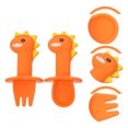 thumbnail image 4 of EeaseCA 1 Set Baby Silicone Cutlery Cartoon Training Tableware Silicone Spoons and Forks, 4 of 7