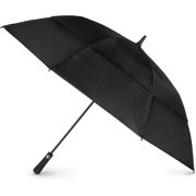 Automatic Open Extra Large Vented Canopy Golf Stick Umbrella, Black