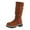 Brown, variant on Rokment Slouchy Platform Mid Calf Boots for Women Winter Spring Fashion Casual Suede Round Toe Side Zipper Wide Calf Dress Tall Boots Black Size 6