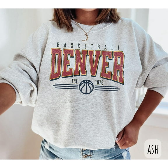 Vintage Denver Basketball Sweatshirt, Denver Fan Crewneck, Game Day Pullover