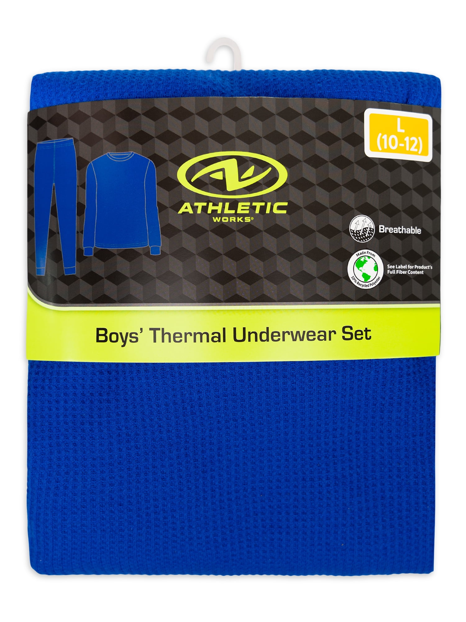 Athletic Works Boys Youth XXL 18 Thermal Underwear Set Warm Royal Blue New  Pkg