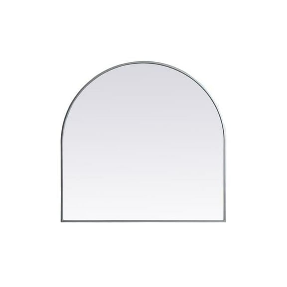 36 x 36 in. Metal Frame Arch Mirror, Silver