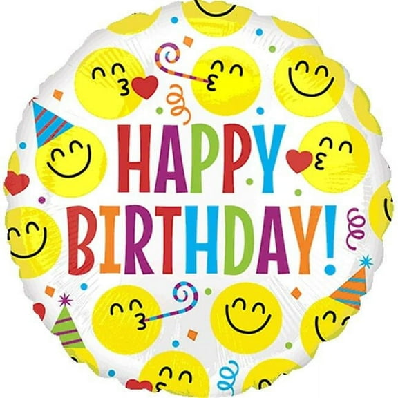 Loftus International A3-6645 18 in. Birthday Emoticons VLP Balloon