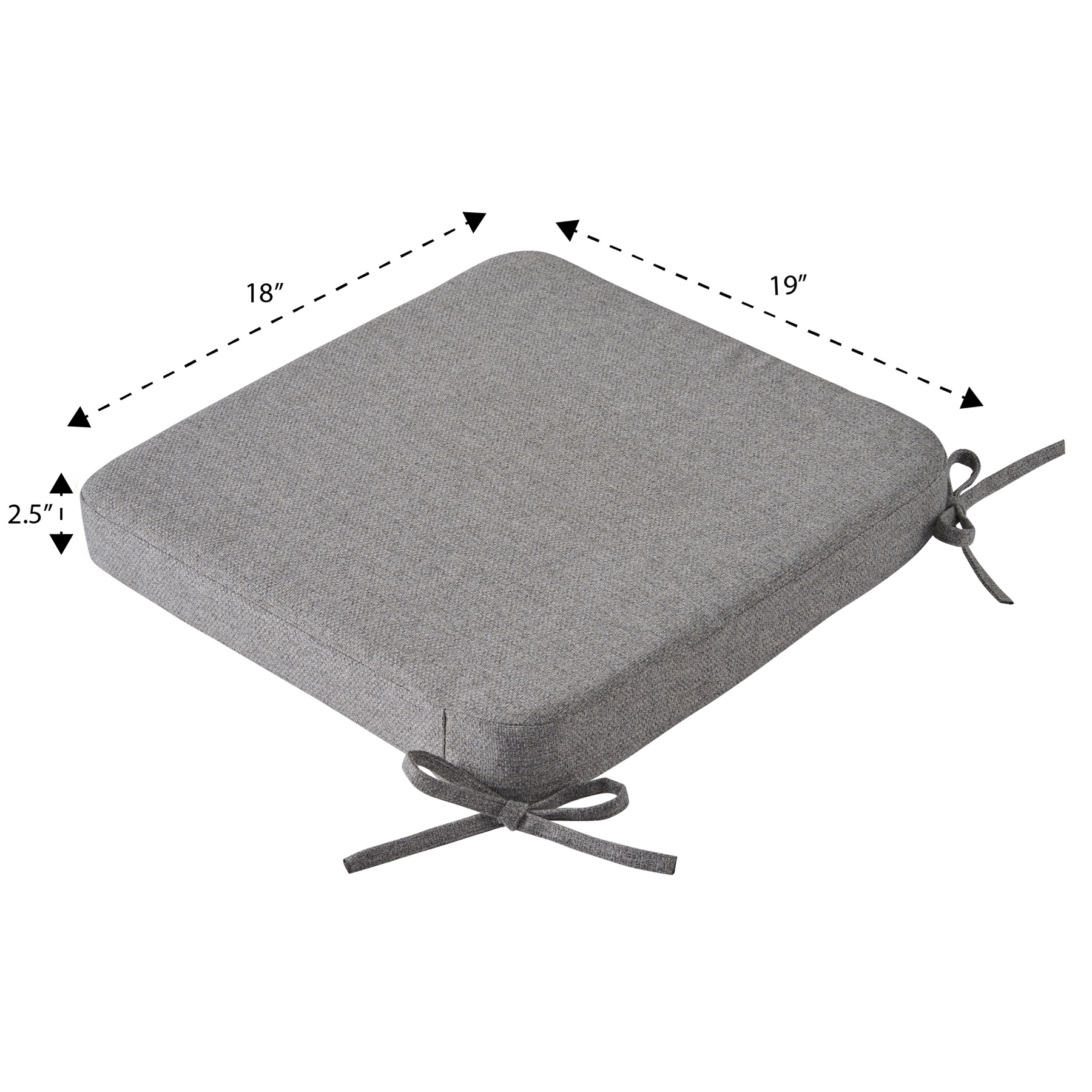 Better Homes & Gardens 19" x 18" Rectangle Outdoor Seat Pad Cushion, 1-Piece, Grey