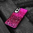 thumbnail image 4 of WIRESTER Shockproof Soft Rubber Cover Case for Samsung Galaxy S25 Edge 6.7 inch 2025, Hot Pink Glitter Sparkle With Black Pink Glitter Leopard, 4 of 5