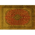 thumbnail image 1 of Ahgly Company Machine Washable Indoor Rectangle Medallion Yellow Traditional Area Rugs, 3' x 5', 1 of 4