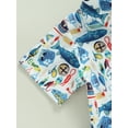 thumbnail image 6 of Bagilaanoe 2pcs Toddler Baby Boy Short Pants Set Short Sleeve Print Shirt Tops + Shorts 12M 18M 24M 3T 4T 5T Kids Casual Summer Outfits, 6 of 8