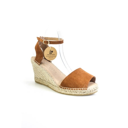 

Macarena Womens Platform Carla Ankle Espadrilles Sandals Brown Suede Size 41