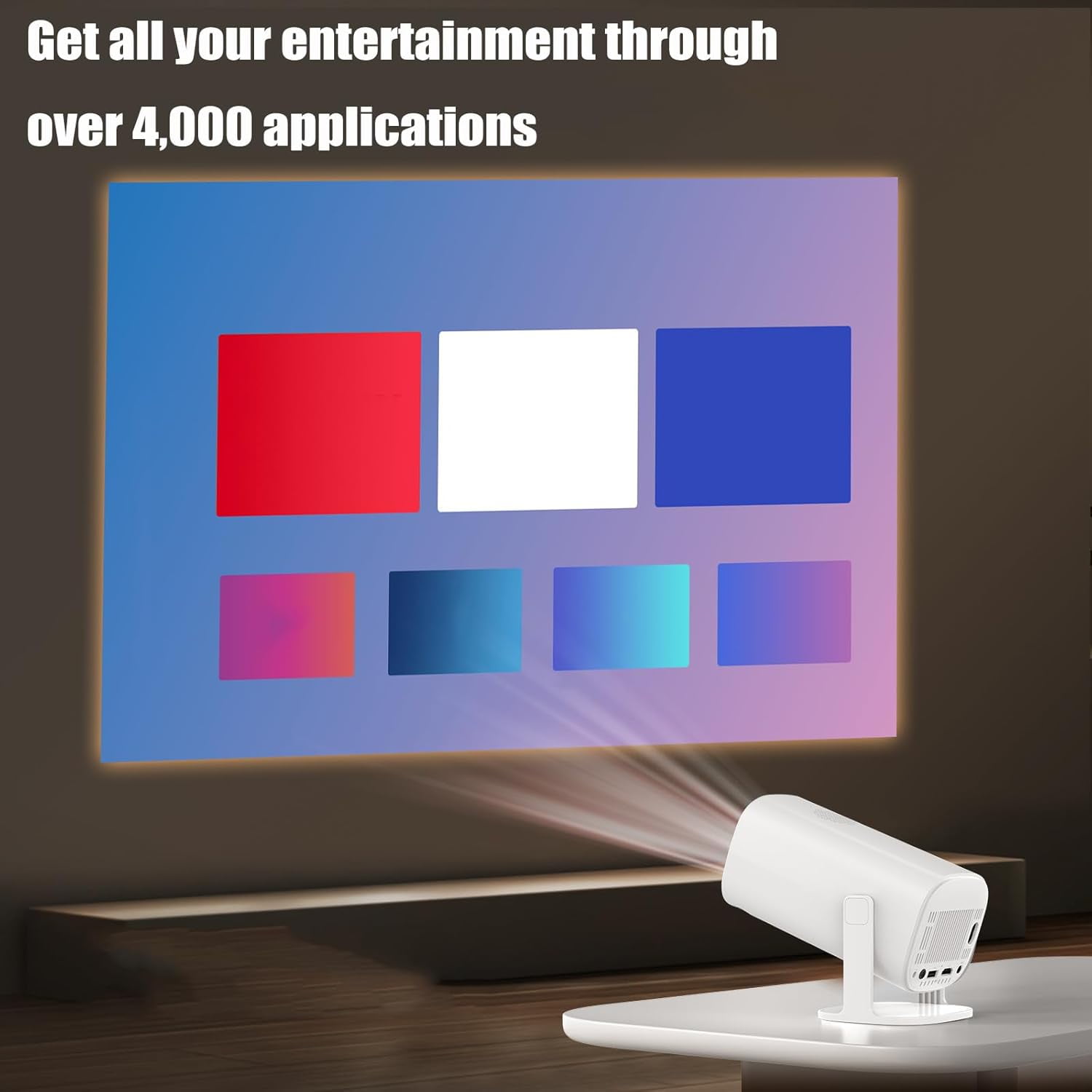 Game Projector MAX, P30 Max Projector and Game, Projector Video Games P30 Max, Smart Projector with Built in Apps and Games P30 Max, 4K HD WIFI Retro Game Projector with 2 Wireless Controllers