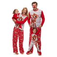 thumbnail image 3 of Conjuntos de pijamas para el hogar, Tops de manga larga con estampado de astas navideñas, pantalones rojos a cuadros, familia, padres e hijos, 3 of 4