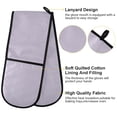 thumbnail image 4 of Dailycode Double Sided Oven Mitt with Loop Heat Resistant Kitchen Long Potholders 7" x 35" Light Purple, 4 of 6
