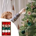 thumbnail image 1 of Bolas navideñas de terciopelo flocadas TUTUnaumb de 3.15 pulgadas, adornos navideños con degradado flocado, 15 piezas, adornos navideños para fiestas, bodas, decoración colgante para árbol de Navidad, 1 of 6