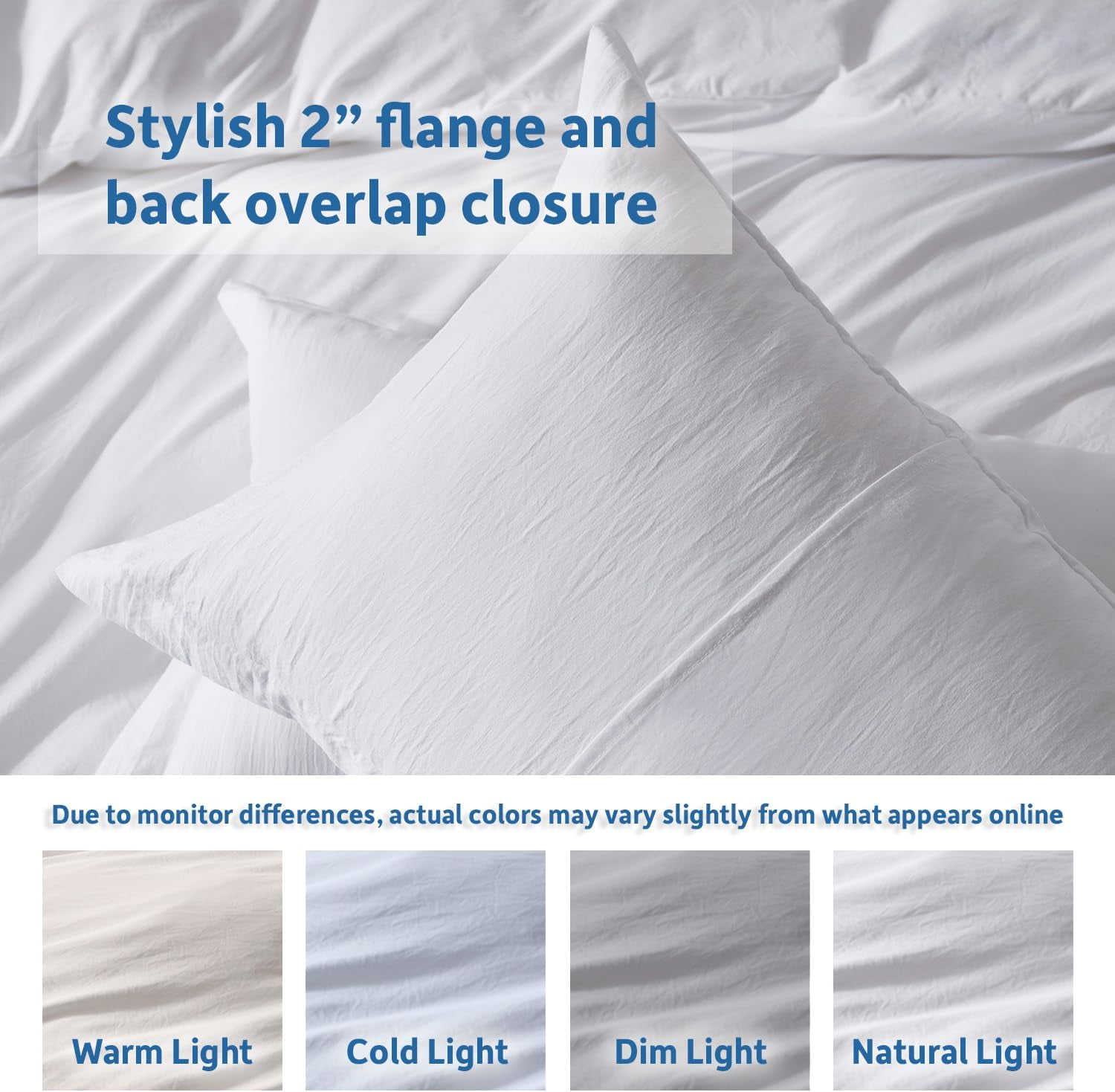 LammaLoe Duvet Cover King Size, Soft Prewashed 3-Piece Duvet Cover Bedding Set with Pillow Shams, White