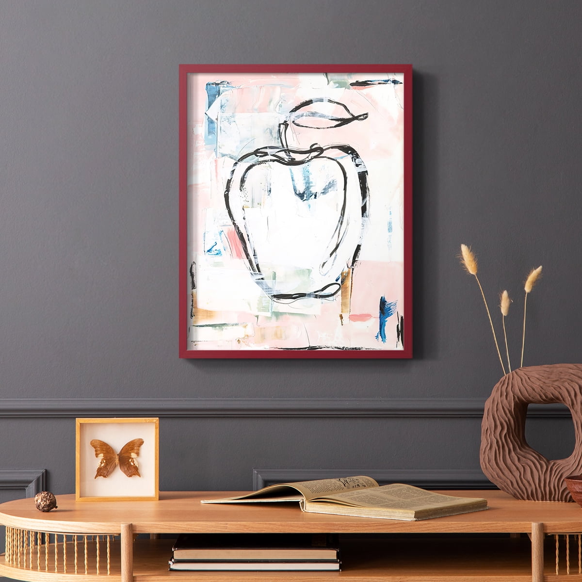 Candied Fruit I Framed Print in Red Solid Wood Framed Print No Nail Hanging