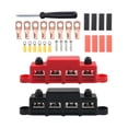 thumbnail image 1 of Fila de cableado,Fila de cableado de 4 vías 5/16" 4 postes de unión,Bloque de conexiones rojo negro Automotriz Coche,Accesorios para automóviles con bloque de terminales de barra, 1 of 9
