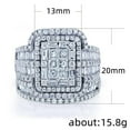 thumbnail image 5 of VOLALO Engagement Ring Women 925 Sterling Silver AAA Cubic Zirconia Exaggerated Women's Wedding Ring, 5 of 7