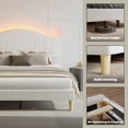 thumbnail image 6 of Pinmoco Full Upholstered Bed Frame with Adjustable Arc-shaped Headboard, LED Platform Bed, White Teddy Velvet, 6 of 10